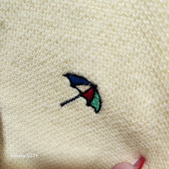 Arnold Palmer Cardigan Sweatern Mens SZ Large Grandpa Sweater Butter Yellow Golf - Picture 4 of 4